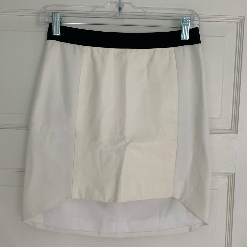 Mason White Leather Skirt